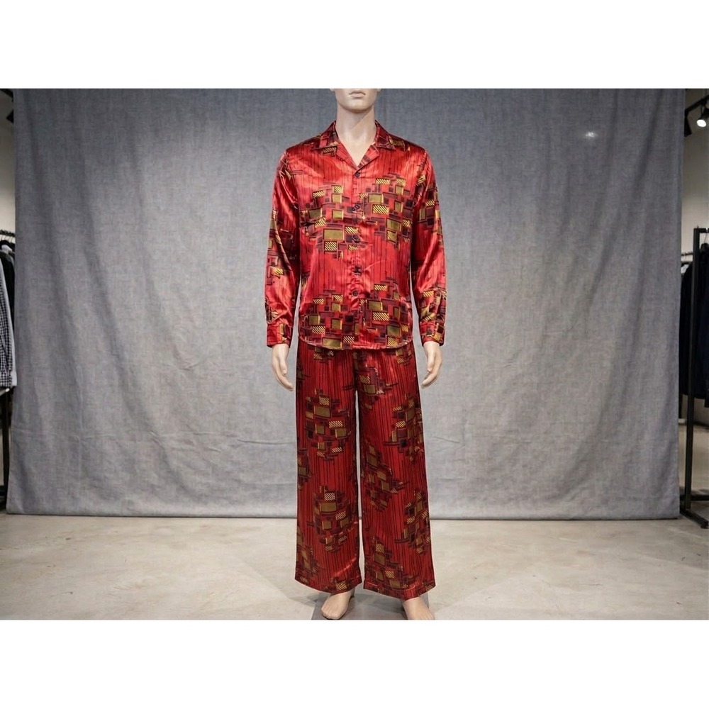 Tribalbyn Zambia African Print Matching Two Piece Set Red Size Medium NEW